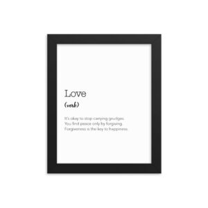 Minimalistic poster print with love message